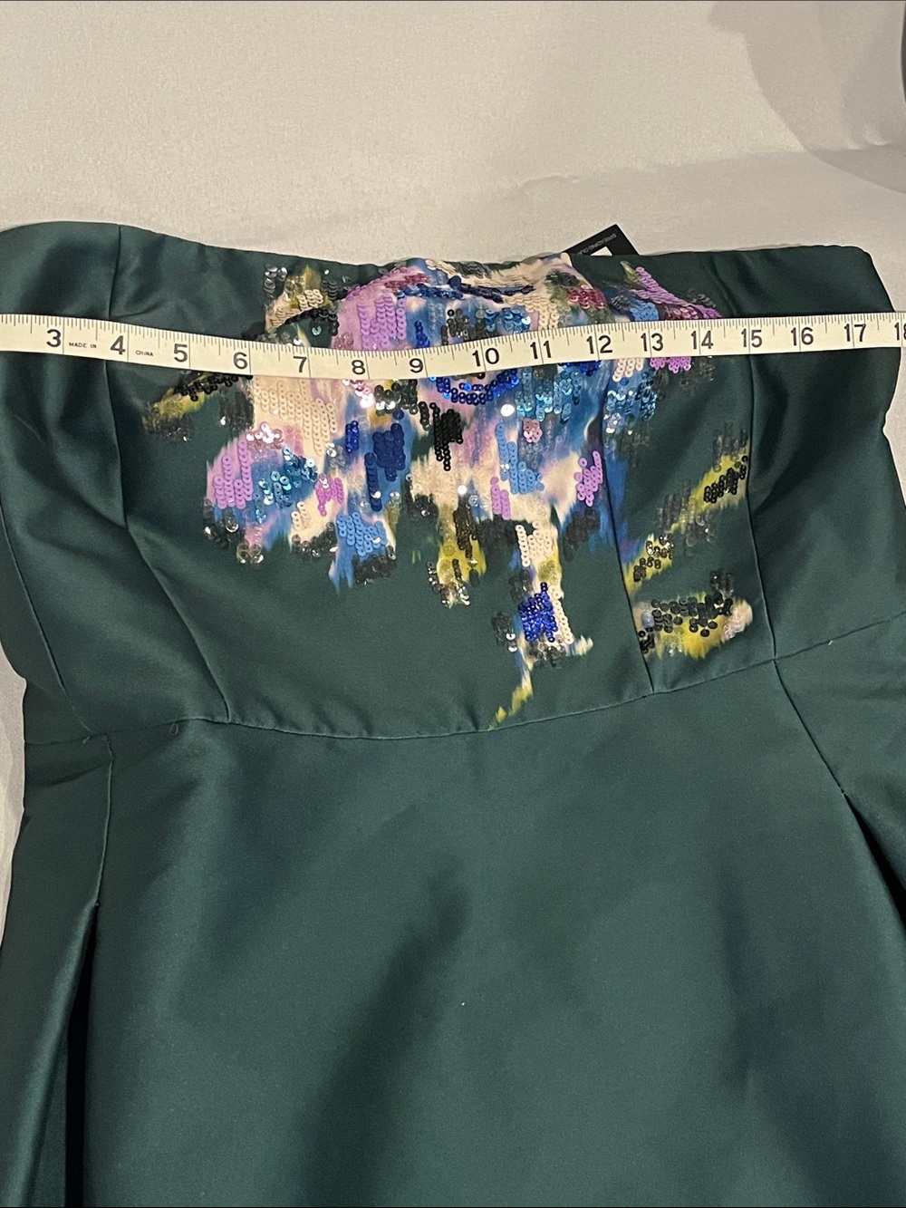 Sachin + Babi Forest Green exquisite evening wear. Tea length NWT Sz. 12 - Picture 9 of 16